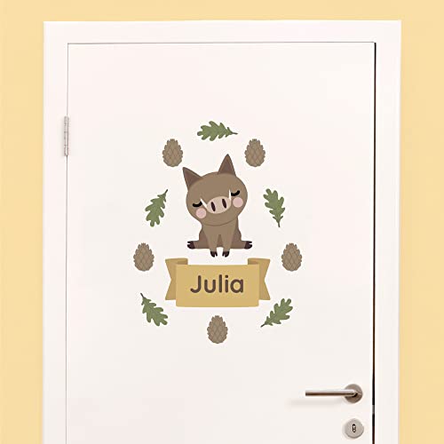Klebekerlchen - Tür-Sticker für dein Kinderzimmer - Waldtiere Wildschwein von Klebekerlchen