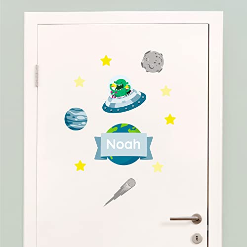 Klebekerlchen - Tür-Sticker für dein Kinderzimmer - Weltraum UFO von Klebekerlchen
