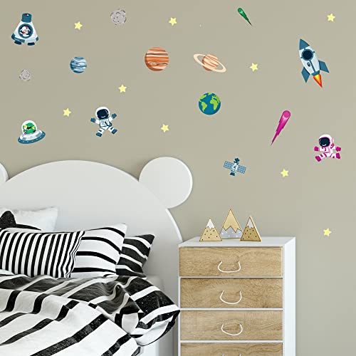 Klebekerlchen® | Wandtattoo für das Kinderzimmer, Wandsticker mit Planeten, selbstklebend - Weltraum (Set mit 21 Motiven) von Klebekerlchen
