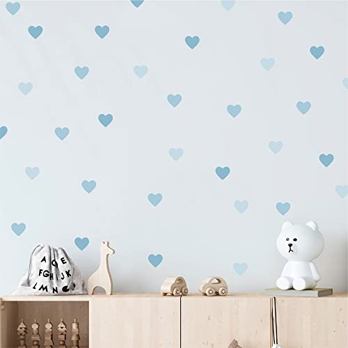Klebekerlchen® | Wandtattoo für das Kinderzimmer, Wandsticker mit Herzen, selbstklebend - Blaue Herzen (Set mit 36 Motiven) von Klebekerlchen
