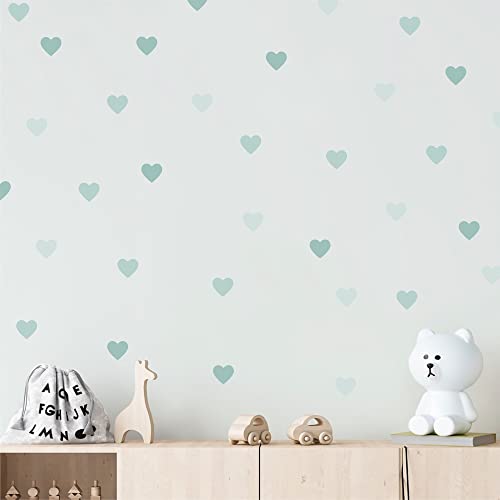 Klebekerlchen® | Wandtattoo für das Kinderzimmer, Wandsticker mit Herzen, selbstklebend - Grüne Herzen (Set mit 36 Motiven) von Klebekerlchen