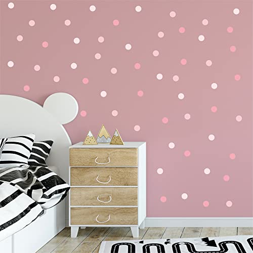 Klebekerlchen® | Wandtattoo für das Kinderzimmer, Wandsticker mit Punkten, selbstklebend - Rosa Punkte (Set mit 72 Motiven) von Klebekerlchen
