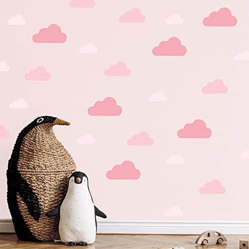 Klebekerlchen® | Wandtattoo für das Kinderzimmer, Wandsticker mit Wolken, selbstklebend - Rosa Wolken (Set mit 25 Motiven) von Klebekerlchen