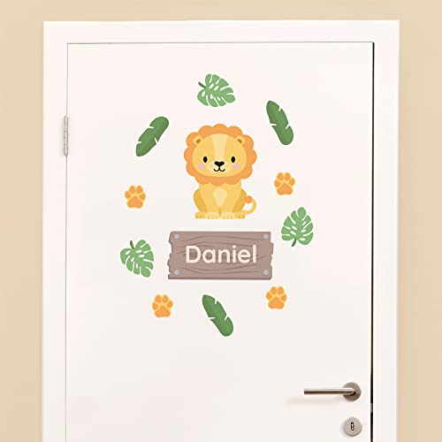 Klebekerlchen - Tür-Sticker für dein Kinderzimmer - Dschungel-Tiere Löwe von Klebekerlchen