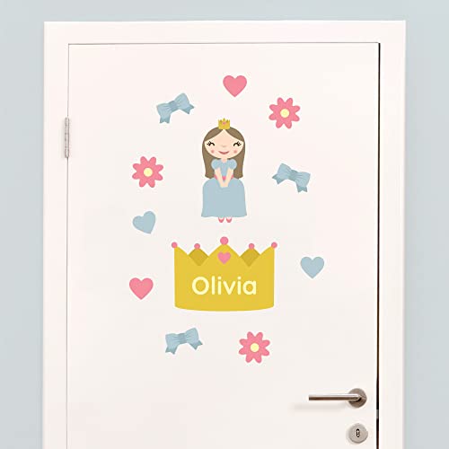 Klebekerlchen - Tür-Sticker für dein Kinderzimmer - Prinzessinnen Brunette 1 von Klebekerlchen