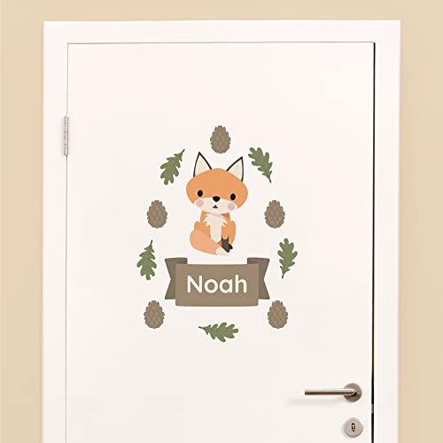 Klebekerlchen - Tür-Sticker für dein Kinderzimmer - Waldtiere Fuchs von Klebekerlchen