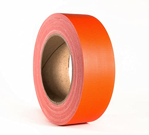 50 mm x 25 m Neon Orange Gewebeband Fluoreszierendes Neon Klebeband Schwarzlicht Gaffa Reaktivband,Tape//Leuchtband für Parteien Kunst Handwerk Dekorationen/Industrie (50mm x 25m, Neonorange) von Klebeland