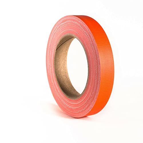 19 mm x 25 m Neon Orange Gewebeband Fluoreszierendes Neon Klebeband Schwarzlicht Gaffa Reaktivband, Tape/Leuchtband für Parteien Kunst Handwerk Dekorationen/Industrie (19mm x 25m, Neonorange) von Klebeland