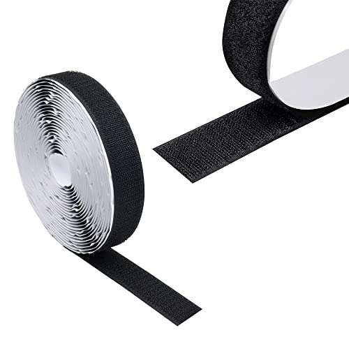 KLEBERINO Klettband selbstklebend | Hakenband und Flauschband | Klettverschluss zum Kleben | Hohe Verschlusskraft in Industriequalität (schwarz, 10mm x 25m) von Kleberino