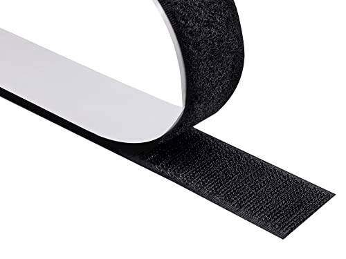 KLEBERINO Klettband selbstklebend | Hakenband und Flauschband | Klettverschluss zum Kleben | Hohe Verschlusskraft in Industriequalität (schwarz, 38mm x 6m) von Kleberino