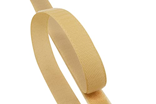 KLEBERINO Klettband zum nähen | Set Hakenband + Flauschband | hohe Verschlusskraft in Industriequalität | Klettverschluss zum aufnähen (Beige, 20mm x 25m) von Kleberino