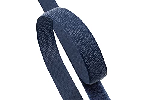 Kleberino Klettband zum nähen | Set Hakenband + Flauschband | hohe Verschlusskraft in Industriequalität | Klettverschluss zum aufnähen (Dunkelblau, 20mm x 3m) von Kleberino