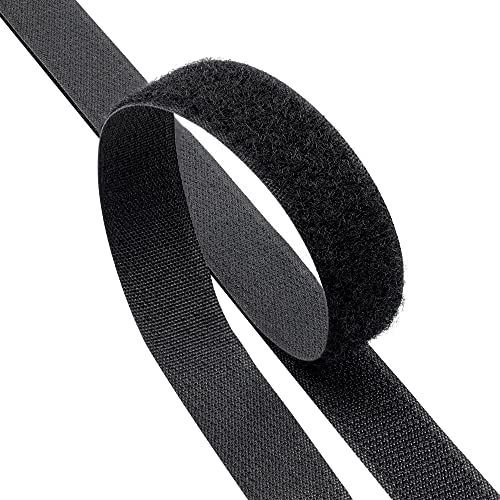 Kleberino Klettband zum nähen | Set Hakenband und Flauschband | Klettverschluss zum aufnähen | hohe Verschlusskraft in Industriequalität (schwarz, 20mm x 1m) von Kleberino