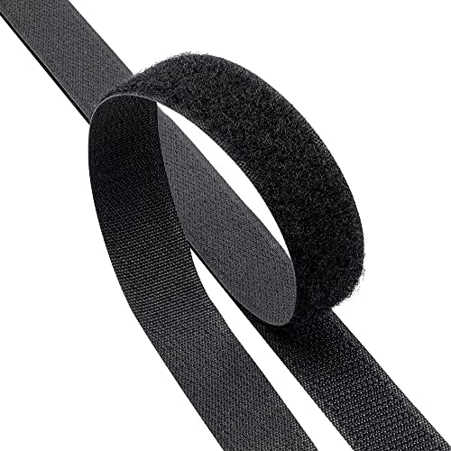 KLEBERINO Klettband zum nähen | Set Hakenband und Flauschband | Klettverschluss zum aufnähen | hohe Verschlusskraft in Industriequalität (schwarz, 20mm x 25m) von Kleberino