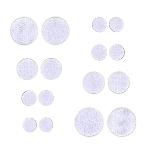 Klettpunkte selbstklebend | Set Hakenband & Flauschband | Klettverschlusspunkte in Industriequalität | Klettband selbstklebend für Innen und Außenbereich (weiß, Ø 19mm - 100 Stück) von Kleberino