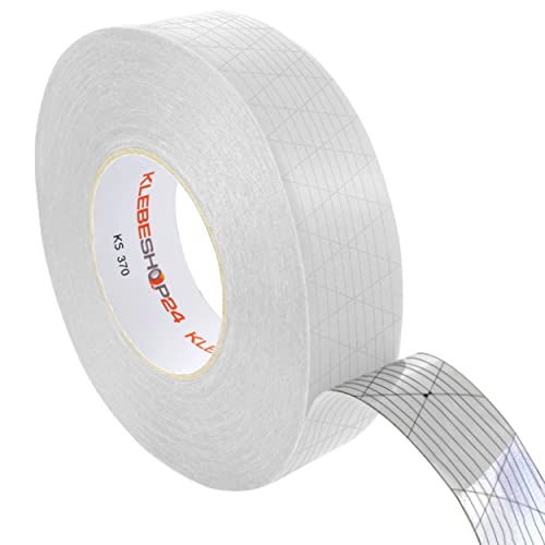 KLEBESHOP24 SOCKELLEISTEN KLEBEBAND | EXTRA STARKES MONTAGEBAND | Doppelseitig extra stark haftend | 50 m | Breite wählbar | Klebeband für Fußleisten, Teppiche und mehr / 50 mm x 50 m von KLEBESHOP24