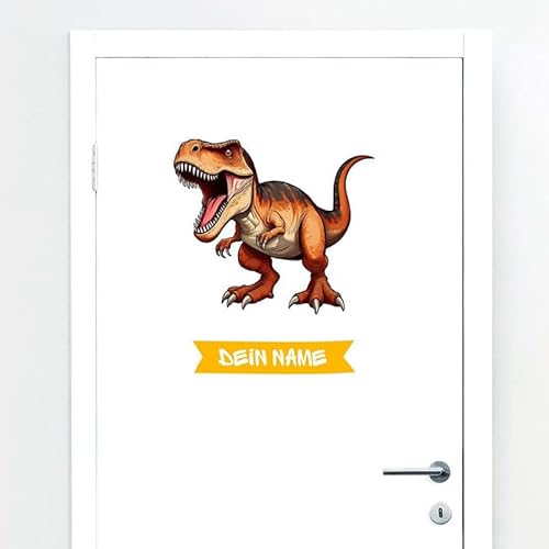 Türaufkleber mit Name T-Rex #79 – Blasenfreie Anwendung, nachhaltig & PVC-frei – Türaufkleber personalisiert – Wandtattoo Kinderzimmer & Babyzimmer Deko – selbstklebende Wandsticker – Türaufkleber mit Name T-Rex #79 – Blasenfreie Anwendung, nachhaltig & PVC-frei – Türaufkleber personalisiert – Wandtattoo Kinderzimmer & Babyzimmer Deko – selbstklebende Wandsticker – von Klebewurm