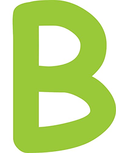 Kleckerliese Alphabet Buchstaben 10cm selbstklebende Aufkleber Wand Fenster Tür Boote Auto Kinderzimmer STICKER B - Höhe 10cm, Farbe Lindgrün von Kleckerliese