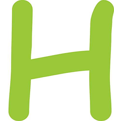 Kleckerliese Alphabet Buchstaben 10cm selbstklebende Aufkleber Wand Fenster Tür Boote Auto Kinderzimmer STICKER H - Höhe 10cm, Farbe Lindgrün von Kleckerliese
