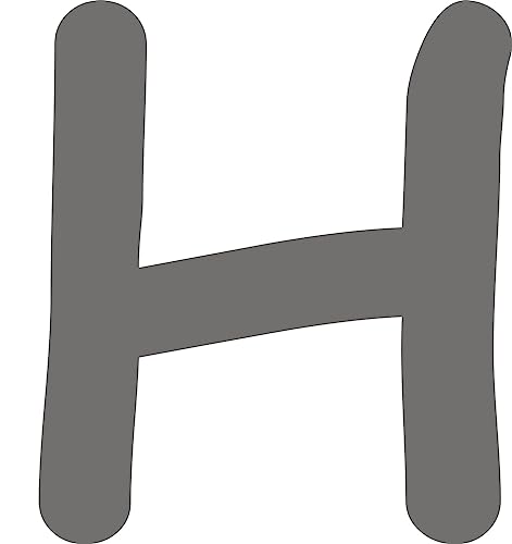 Kleckerliese Alphabet Buchstaben 10cm selbstklebende Aufkleber Wand Fenster Tür Boote Auto Kinderzimmer STICKER H - Höhe 10cm, Farbe Dunkelgrau von Kleckerliese