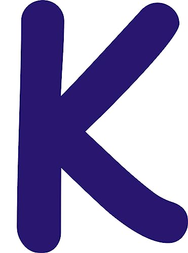 Kleckerliese Alphabet Buchstaben 10cm selbstklebende Aufkleber Wand Fenster Tür Boote Auto Kinderzimmer STICKER K - Höhe 10cm, Farbe Dunkelblau von Kleckerliese