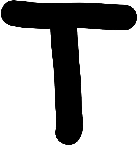 Kleckerliese Alphabet Buchstaben 10cm selbstklebende Aufkleber Wand Fenster Tür Boote Auto Kinderzimmer STICKER T - Höhe 10cm, Farbe Schwarz von Kleckerliese