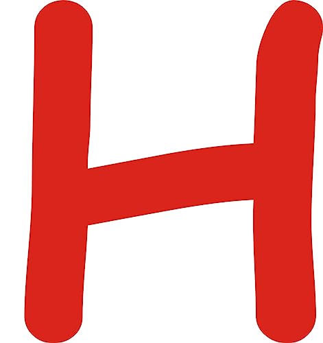 Kleckerliese Alphabet Buchstaben 16cm selbstklebende Aufkleber Wand Fenster Tür Boote Auto Kinderzimmer STICKER H - Höhe 16cm, Farbe Rot von Kleckerliese