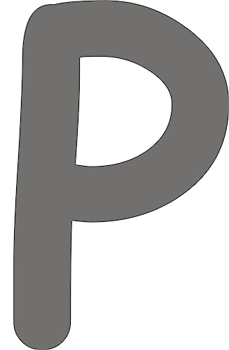 Kleckerliese Alphabet Buchstaben 18cm selbstklebende Aufkleber Wand Fenster Tür Boote Auto Kinderzimmer STICKER P - Höhe 18cm, Farbe Dunkelgrau von Kleckerliese