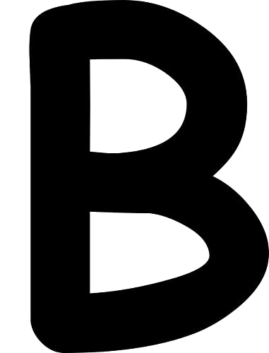 Kleckerliese Alphabet Buchstaben 20cm selbstklebende Aufkleber Wand Fenster Tür Boote Auto Kinderzimmer STICKER B - Höhe 20cm, Farbe Schwarz von Kleckerliese