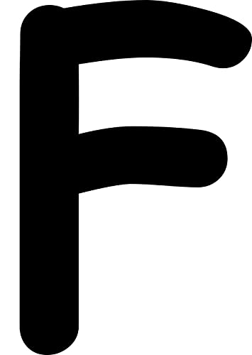 Kleckerliese Alphabet Buchstaben 20cm selbstklebende Aufkleber Wand Fenster Tür Boote Auto Kinderzimmer STICKER F - Höhe 20cm, Farbe Schwarz von Kleckerliese