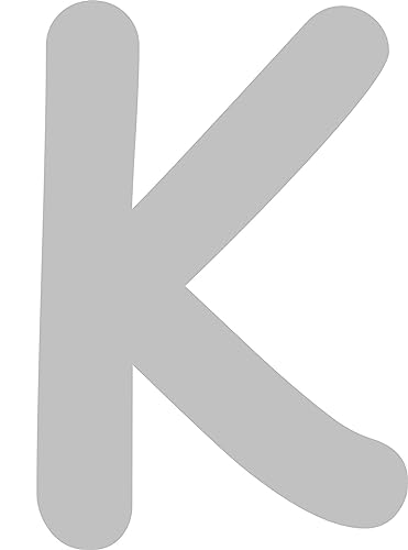 Kleckerliese Alphabet Buchstaben 30cm selbstklebende Aufkleber Wand Fenster Tür Boote Auto Kinderzimmer STICKER K - Höhe 30cm, Farbe Grau von Kleckerliese