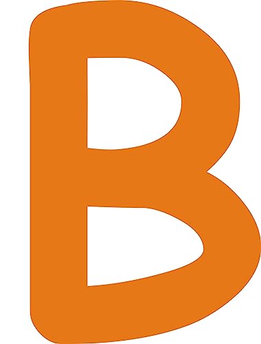 Kleckerliese Alphabet Buchstaben 4cm selbstklebende Aufkleber Wand Fenster Tür Boote Auto Kinderzimmer STICKER B - Höhe 4cm, Farbe Orange von Kleckerliese
