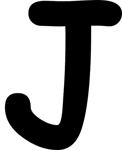 Kleckerliese Alphabet Buchstaben 4cm selbstklebende Aufkleber Wand Fenster Tür Boote Auto Kinderzimmer STICKER J - Höhe 4cm, Farbe Schwarz von Kleckerliese