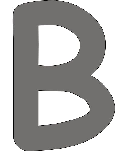 Kleckerliese Alphabet Buchstaben 6cm selbstklebende Aufkleber Wand Fenster Tür Boote Auto Kinderzimmer STICKER B - Höhe 6cm, Farbe Dunkelgrau von Kleckerliese
