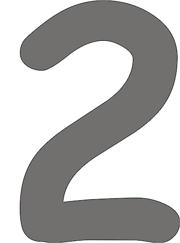 Kleckerliese Alphabet Zahlen Ziffern 10cm selbstklebende Aufkleber Wand Fenster Tür Boote Auto Kinderzimmer STICKER 2 - Höhe 10cm, Farbe Dunkelgrau von Kleckerliese