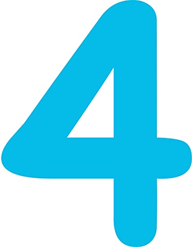 Kleckerliese Alphabet Zahlen Ziffern 10cm selbstklebende Aufkleber Wand Fenster Tür Boote Auto Kinderzimmer STICKER 4 - Höhe 10cm, Farbe Hellblau Kleckerliese Alphabet Zahlen Ziffern 10cm selbstklebende Aufkleber Wand Fenster Tür Boote Auto Kinderzimmer STICKER 4 - Höhe 10cm, Farbe Hellblau von Kleckerliese