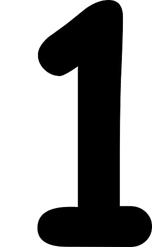 Kleckerliese Alphabet Zahlen Ziffern 18cm selbstklebende Aufkleber Wand Fenster Tür Boote Auto Kinderzimmer STICKER 1 - Höhe 18cm, Farbe Schwarz von Kleckerliese