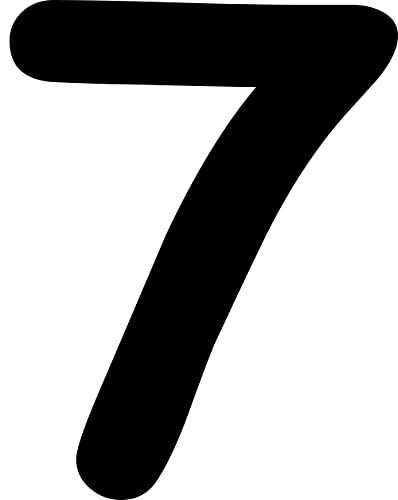 Kleckerliese Alphabet Zahlen Ziffern 20cm selbstklebende Aufkleber Wand Fenster Tür Boote Auto Kinderzimmer STICKER 7 - Höhe 20cm, Farbe Schwarz von Kleckerliese