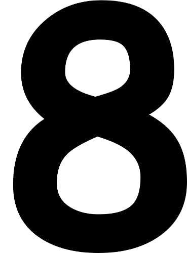 Kleckerliese Alphabet Zahlen Ziffern 20cm selbstklebende Aufkleber Wand Fenster Tür Boote Auto Kinderzimmer STICKER 8 - Höhe 20cm, Farbe Schwarz von Kleckerliese
