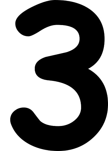 Kleckerliese Alphabet Zahlen Ziffern 20cm selbstklebende Aufkleber Wand Fenster Tür Boote Auto Kinderzimmer STICKER 3 - Höhe 20cm, Farbe Schwarz von Kleckerliese