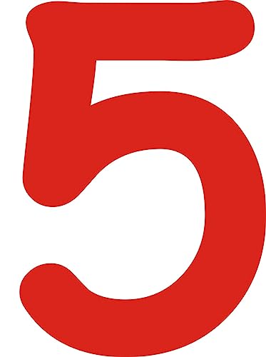 Kleckerliese Alphabet Zahlen Ziffern 40cm selbstklebende Aufkleber Wand Fenster Tür Boote Auto Kinderzimmer STICKER 5 - Höhe 40cm, Farbe Rot Kleckerliese Alphabet Zahlen Ziffern 40cm selbstklebende Aufkleber Wand Fenster Tür Boote Auto Kinderzimmer STICKER 5 - Höhe 40cm, Farbe Rot von Kleckerliese