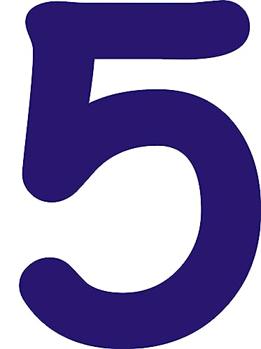 Kleckerliese Alphabet Zahlen Ziffern 8cm selbstklebende Aufkleber Wand Fenster Tür Boote Auto Kinderzimmer STICKER 5 - Höhe 8cm, Farbe Dunkelblau von Kleckerliese