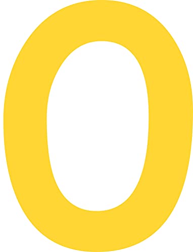 Kleckerliese Alphabet Zahlen Ziffern 10cm selbstklebende Aufkleber Wand Fenster Tür Boote Auto Kinderzimmer STICKER 0 - Höhe 10cm, Farbe Gelb von Kleckerliese