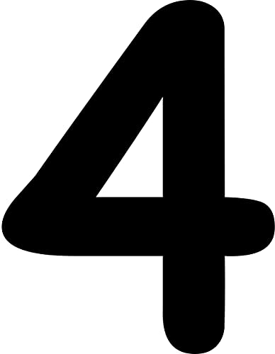 Kleckerliese Alphabet Zahlen Ziffern 10cm selbstklebende Aufkleber Wand Fenster Tür Boote Auto Kinderzimmer STICKER 4 - Höhe 10cm, Farbe Schwarz von Kleckerliese