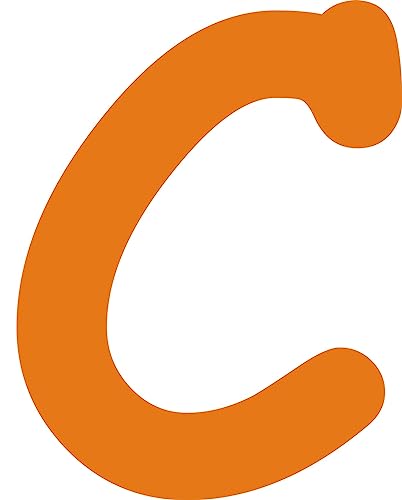 Kleckerliese Alphabet Buchstaben 8cm selbstklebende Aufkleber Wand Fenster Tür Boote Auto Kinderzimmer STICKER C - Höhe 8cm, Farbe Orange von Kleckerliese