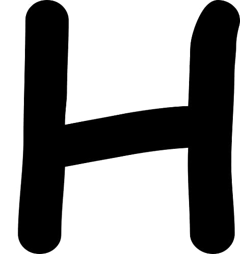 Kleckerliese Alphabet Buchstaben 10cm selbstklebende Aufkleber Wand Fenster Tür Boote Auto Kinderzimmer STICKER H - Höhe 10cm, Farbe Schwarz von Kleckerliese