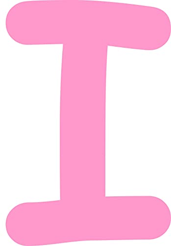 Kleckerliese Alphabet Buchstaben 8cm selbstklebende Aufkleber Wand Fenster Tür Boote Auto Kinderzimmer STICKER I - Höhe 8cm, Farbe Rosa von Kleckerliese