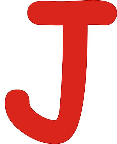 Kleckerliese Alphabet Buchstaben 10cm selbstklebende Aufkleber Wand Fenster Tür Boote Auto Kinderzimmer STICKER J - Höhe 10cm, Farbe Rot von Kleckerliese