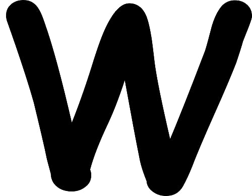 Kleckerliese Alphabet Buchstaben 10cm selbstklebende Aufkleber Wand Fenster Tür Boote Auto Kinderzimmer STICKER W - Höhe 10cm, Farbe Schwarz von Kleckerliese