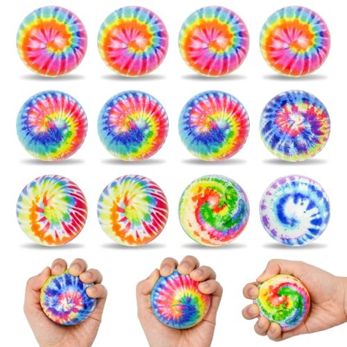 Kleemeiero 12 Stück Stressball Kinder bunt Anti Stress bälle Set Antistress-Bälle 6.3cm Antistressball Erwachsene Mitgebsel Kindergeburtstag Knautschball Anti Stress Spielzeug Knetball für Hände von Kleemeiero